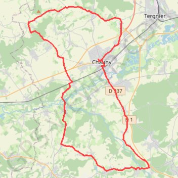 Trace GPS Versants de l'Oise, itinéraire, parcours