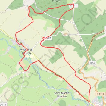 Trace GPS À partir de Mesnières-en-Bray, itinéraire, parcours
