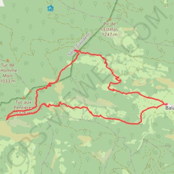 Trace GPS Balagué-Col de la Houst-Balagué, itinéraire, parcours