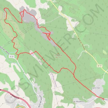 Trace GPS Le Vieux Cannet-Le Recoux-Les Ubacs, itinéraire, parcours