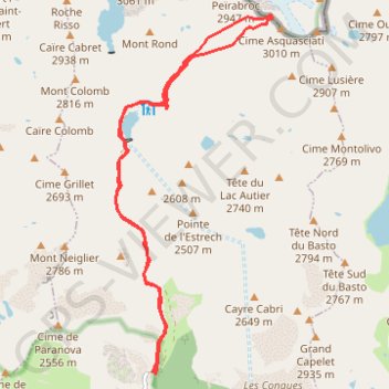 Trace GPS Le Mont Clapier (Mercantour), itinéraire, parcours