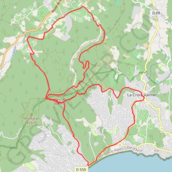 Trace GPS Les Crêtes de la Croix Valmer, itinéraire, parcours