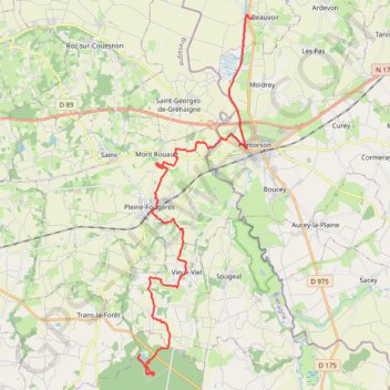 Trace GPS Nouveau parcoursrandobazouges 1er mai, itinéraire, parcours