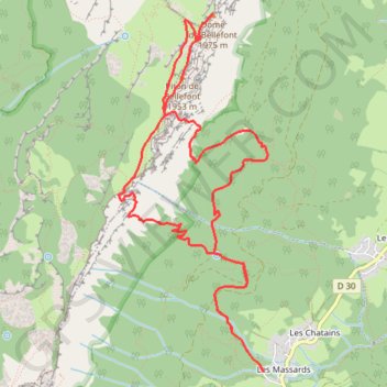 Trace GPS Piton et Dôme de Bellefont, itinéraire, parcours