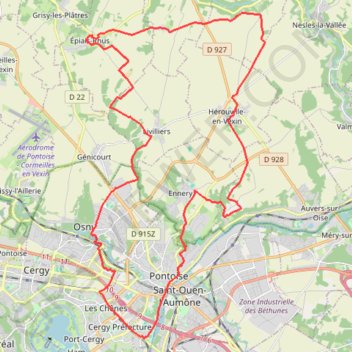 Trace GPS Grisy Vallangoujard, itinéraire, parcours