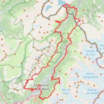 Trace GPS Marathon du Mont-Blanc 2019 - 90 km du Mont-Blanc, itinéraire, parcours