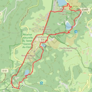 Trace GPS Circuit des 4 lacs, itinéraire, parcours