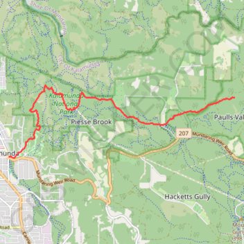Trace GPS 01Bib_Kalamunda to Hewett Hill Campsite, itinéraire, parcours