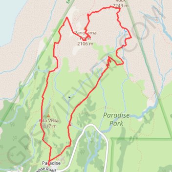 Trace GPS Panorama Point, Golden Gate Falls and Myrtle Falls Loop, itinéraire, parcours