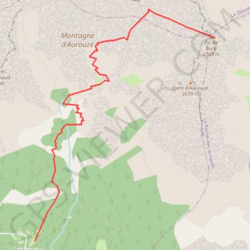 Trace GPS Pic de Bure par Vallon de Sauvas, itinéraire, parcours