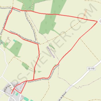 Trace GPS 5 km - Perdreauville, itinéraire, parcours