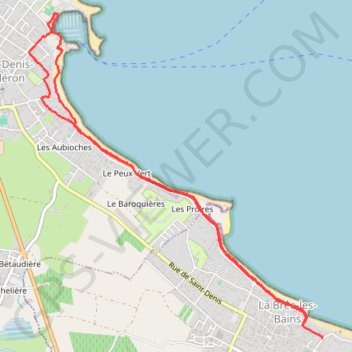 Trace GPS Randonnée le long du littoral entre La Brée-les-Bains et Saint-Denis-d'Oléron, itinéraire, parcours