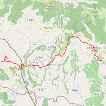 Trace GPS Collonges-la-Rouge, De Collonges à Turenne, itinéraire, parcours