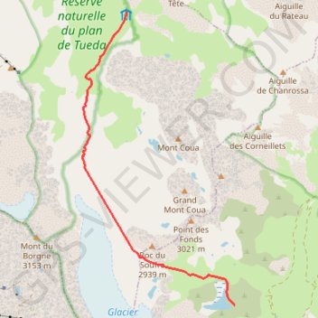 Trace GPS Du refuge du saut - Au lac blanc (VANOISE), itinéraire, parcours