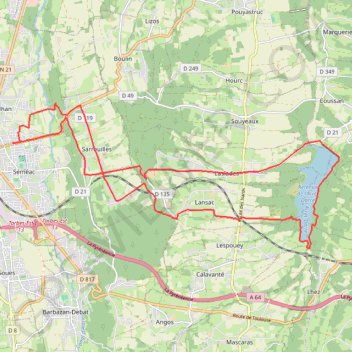 Trace GPS Lac de L'Arrêt Darré, itinéraire, parcours