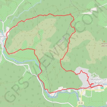 Trace GPS De Montfort à Correns, itinéraire, parcours