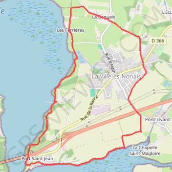 Trace GPS La Ville-ès-Nonais - Le port Saint-Jean, itinéraire, parcours