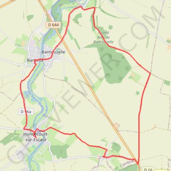 Trace GPS Les hauts du Cambrésis - Honnecourt-sur-Escaut, itinéraire, parcours
