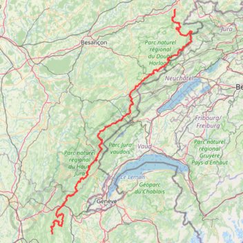 Trace GPS La Grande Traversée du Jura (GTJ) - 342 - UtagawaVTT.com, itinéraire, parcours