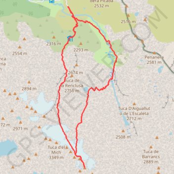 Trace GPS Aneto par le Forau d'Aiguallut, itinéraire, parcours