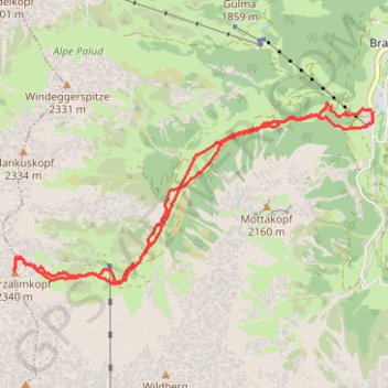 Trace GPS Oberzalimkopf, itinéraire, parcours