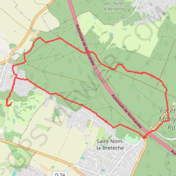Trace GPS La Forêt Domaniale de Marly-le-Roi (78 - Yvelines), itinéraire, parcours