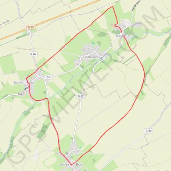 Trace GPS Basseux - Bailleulmont - Berles-au-Bois, itinéraire, parcours