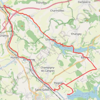 Trace GPS Entre Lacs et Canal - Lac de la Liez, itinéraire, parcours