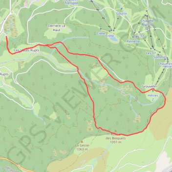 Trace GPS Bas-Rupts-Bioqués-Grouvelin, itinéraire, parcours