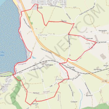 Trace GPS Autour de la plage de Lédano, itinéraire, parcours