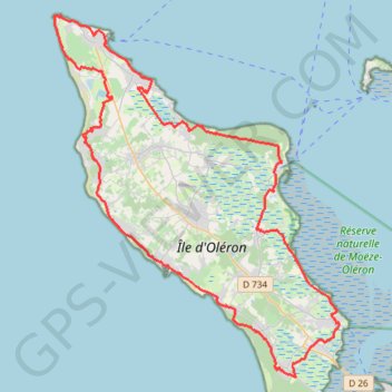 Trace GPS Tour île D'OLERON de 75kms, itinéraire, parcours