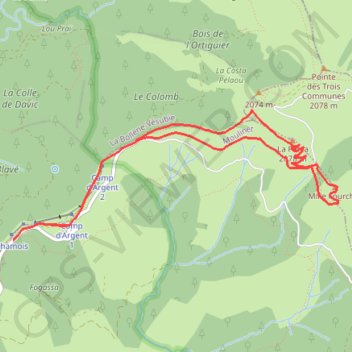 Trace GPS G3b CAMP D'ARGENT - L'AUTHION, itinéraire, parcours