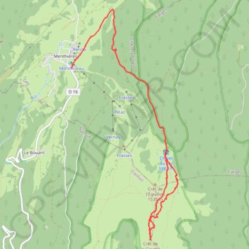 Trace GPS Crêt de la Goutte, itinéraire, parcours