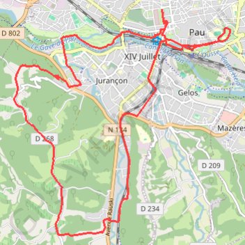 Trace GPS Les Coteaux de Jurançon, itinéraire, parcours