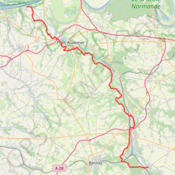 Trace GPS GR224 Randonnée de Berville-sur-Mer à Beaumont-le-Roger (Eure), itinéraire, parcours