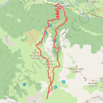 Trace GPS Le Col de Lurdé - Eaux-Bonnes, itinéraire, parcours