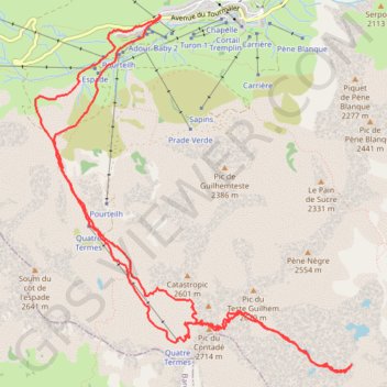 Trace GPS Brèche du Contadé et valon du Cloutou, itinéraire, parcours
