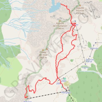 Trace GPS Brévent - Lac Cornu, itinéraire, parcours