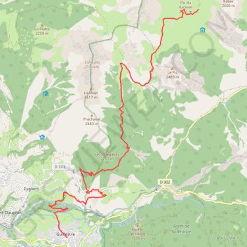 Trace GPS Queyras - Col Furfande - Guillestre, itinéraire, parcours