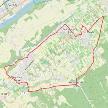 Trace GPS Entre Vignes et Vergers - Cléry-Saint-André, itinéraire, parcours