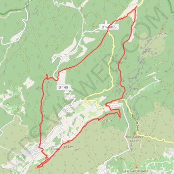 Trace GPS Combe et Falaise de Lioux, itinéraire, parcours
