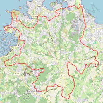 Trace GPS La Côte de granit rose et son arrière pays, itinéraire, parcours