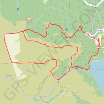 Trace GPS Raquettes au Guéry, itinéraire, parcours