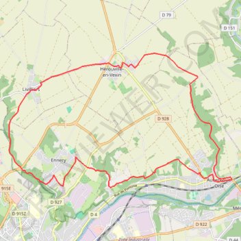 Trace GPS De Auvers-sur-Oise à Livilliers, itinéraire, parcours