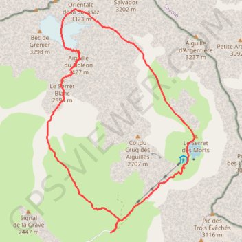 Trace GPS Aiguille du Goléon, itinéraire, parcours