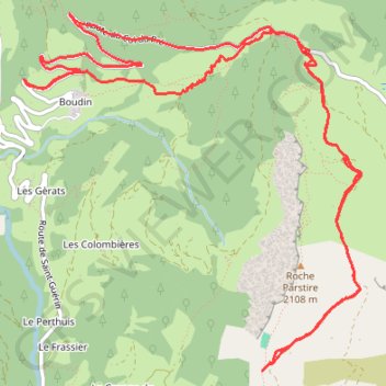Trace GPS De Boudin vers le passage de la Charmette, itinéraire, parcours