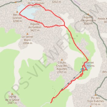 Trace GPS Aiguille du Goléon (Grandes Rousses - Arves), itinéraire, parcours