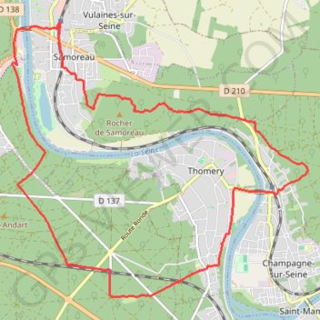 Trace GPS Méandres de la Seine, itinéraire, parcours