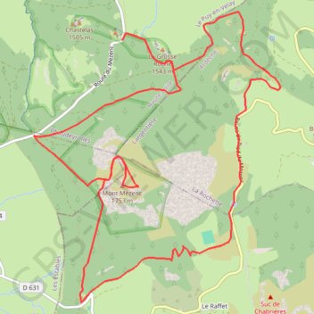 Trace GPS Tour du Mezenc Auvergne, itinéraire, parcours