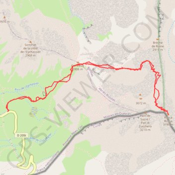 Trace GPS Rocca Rossa, itinéraire, parcours